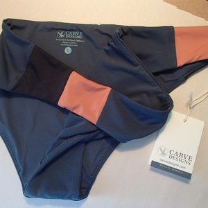 NWT Carve Designs Sanitas bottom L Eden/Clay colorblock bikini NIB